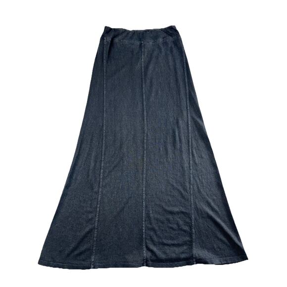 Poetry Natural Hemp Cotton Stretch Jersey Seamed Pull On Blue Gray Skirt 2 - Picture 4 of 10